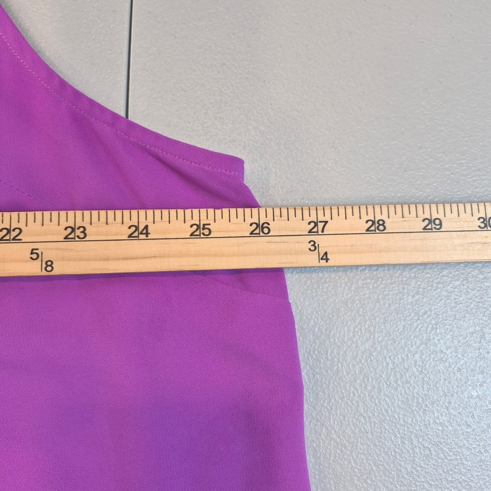 Eloquii Purple V-Neck Pleated High-Low Blouse Plus Size 22 Sleeveless Chiffon - Picture 9 of 10